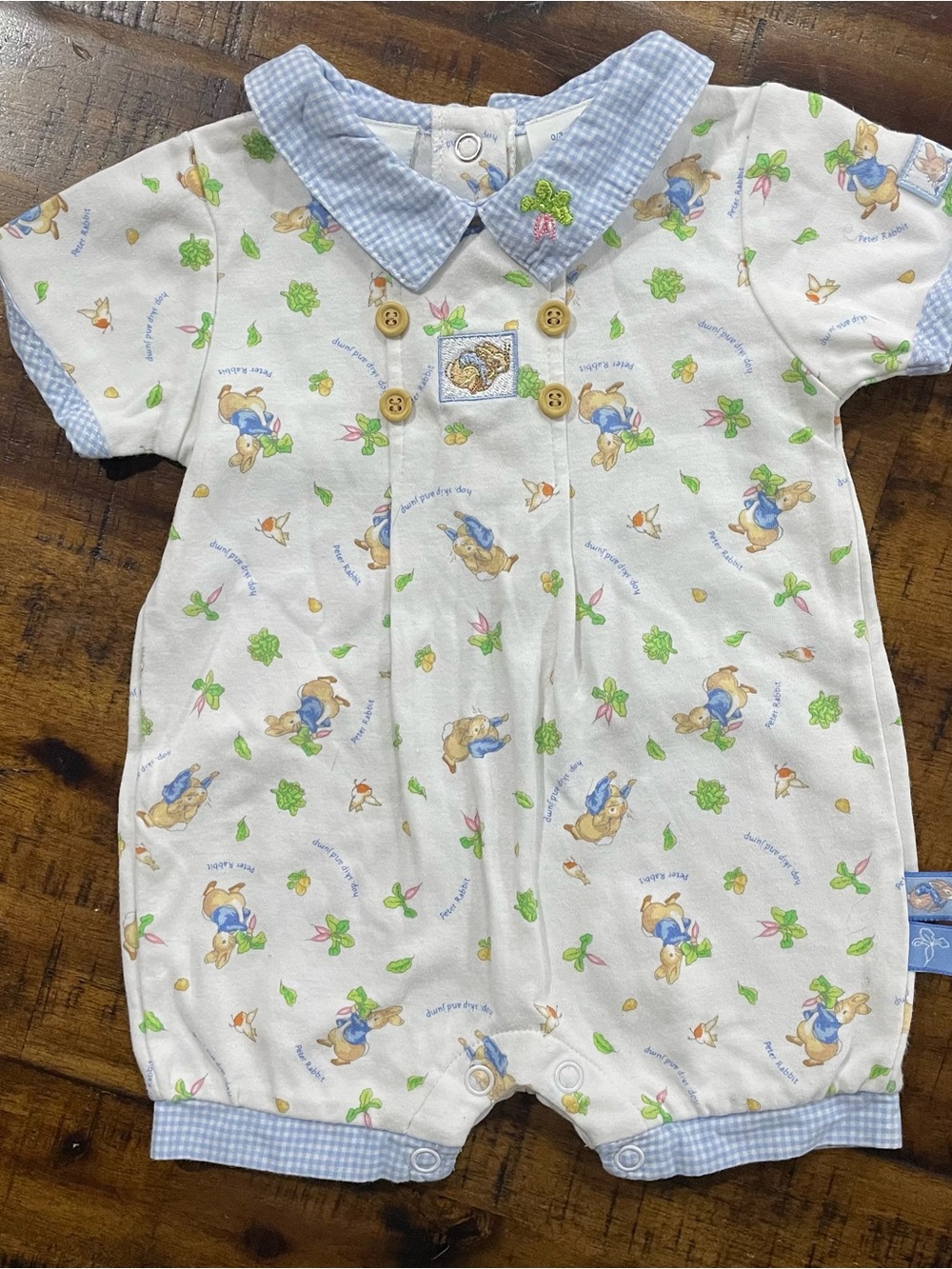 Vintage 2002 Peter Rabbit Beatrix Potter Baby Romper 0-3M